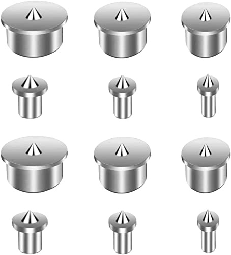 KJLEEN 12 Stück Holzdübel Set Zentrierspitzen Dübelmarkierer 4 mm 5 mm 6 mm 8 mm 10 mm 12 mm Dübelspitzen Dübelfix Dübel Zentrierstift Runder Holz Tenon Bit Werkzeug zum Positionieren