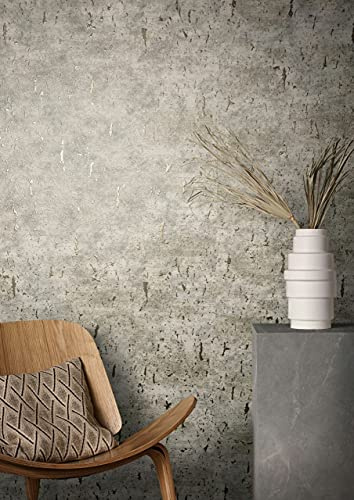 marburg Tapete Beige Betonoptik Glanz Muster für Wohnzimmer oder Schlafzimmer Vliestapete 100% Made in Germany PREMIUM QUALITÄT 10,05 x 0,70m 85765