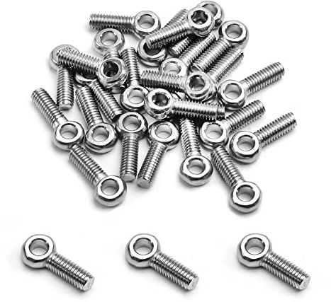 Utoolmart 25 Stück M6 x 20 mm Maschinen-Schulterschaukel Hebeöse Bolzen 304 Edelstahl metrisches Gewinde