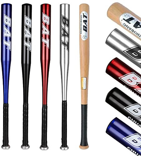 Mazza da baseball in alluminio - 71,12 cm - Mazza da baseball, allenamento con peso e giochi di palla - Design classico (grigio metallo)