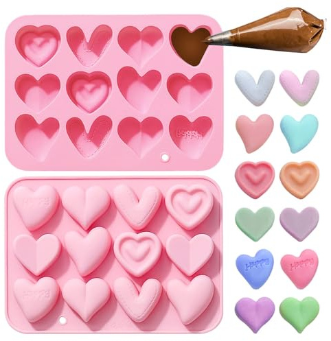 Leesgel Herz Silikonform Valentinstag, 3D Schokoladenform Backform Deko Set | 3D Herzform, Schokoladenform, Valentinstag Deko, Süßigkeiten Form, Backzubehör, Kuchendekoration, Geschenkidee für Schokolade