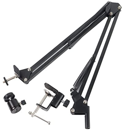 Soporte para Escritorio, Soporte para Webcam Giratorio 360° aleación Aluminio para Mesa | Soporte para Webcam Extensible con Tornillos Ajustables, Soporte para cá ara