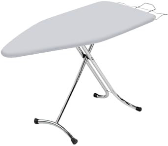 Top House Italia Prestige Plus Planche à Repasser – 123 x 48 cm – Gain de Place, Robuste, Pliable – Housse de Table Anti-Flexion Thermique
