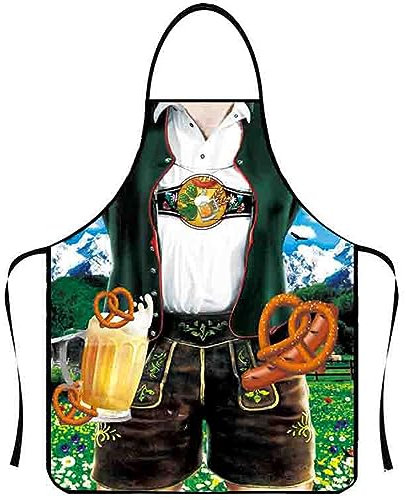 JICIKI Grembiule per Oktoberfest, barbecue all'aperto, cucina, giardinaggio, arte in ceramica e altro ancora, 1 pezzo da uomo, 1 Stück für Männer