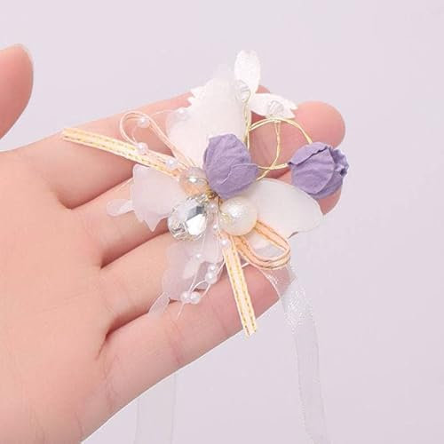 RIDAEX 2PC Perle Kristall Handgelenk Corsage Brautjungfer Hand Blume Hochzeit Braut Hochzeit Armbänder Schmuck