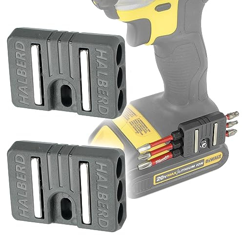 Halberd Premium Magnetic Bit Holder, Universal Fit to Belt Clip Mount, Premium Magnet for Milwaukee, DeWalt, Craftsman, Makita, Bosch, Ryobi, & More (2 Pack, Premium)