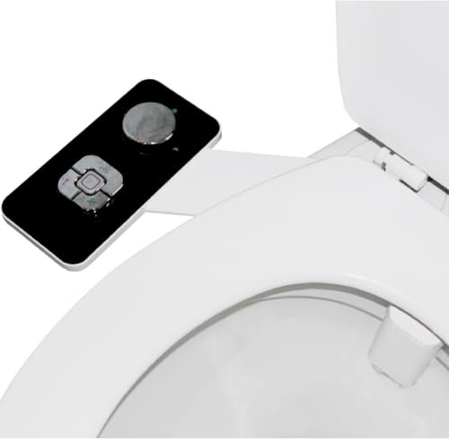 DENKER Bidet Portatil para WC No Elétrico Ducha Doble Boquilla Chorro de Agua WC Baño Adaptador Inodoro Higiene Personal Fácil Instalación Control Manual Sanitarios Bidé