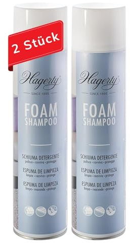 HAGERTY Set 2x Foam Shampoo I Schaumreiniger für Teppiche und Stoffe I Premium Teppichreiniger I Reinigungsmittel für Teppich Sofa Couch I Schaum-Reiniger zum Absaugen I Polsterreinigungsmittel