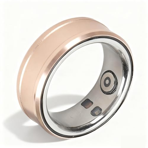 Smart Health Ring, Smart Ring Health Tracker BT 5.1 NFC Schlafkörpertemperaturüberwachung Schrittzähler IP68, Schlafqualitäts Tracker für Geburtstagsgeschenke (Gold)