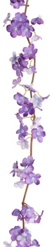 künstliche Blütengirlande Frühlingsgirlande Farbe: Creme-violett