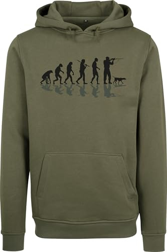 Baddery Jagd Hoodie Herren - „Jäger Evolution“ (Olive 4XL) | Kapuzenpullover für Männer