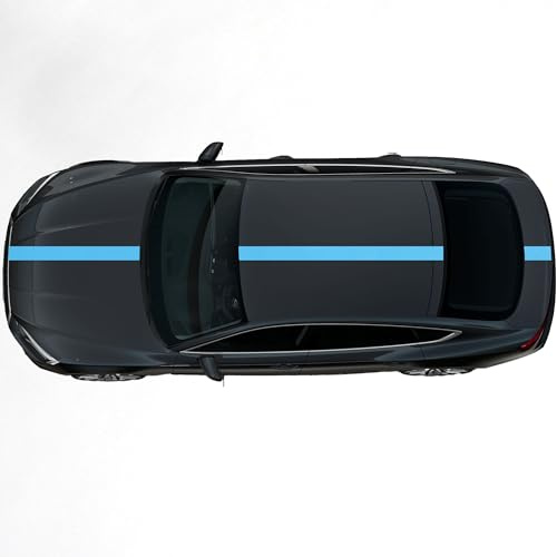 Kiwistar - Autoaufkleber Rallye Streifen - 10 x 400 cm - Hellblau glänzend - selbstklebend - Viperstreifen für Auto, Motorhaube, Karosserie - Tuning Aufkleber Racing Deko
