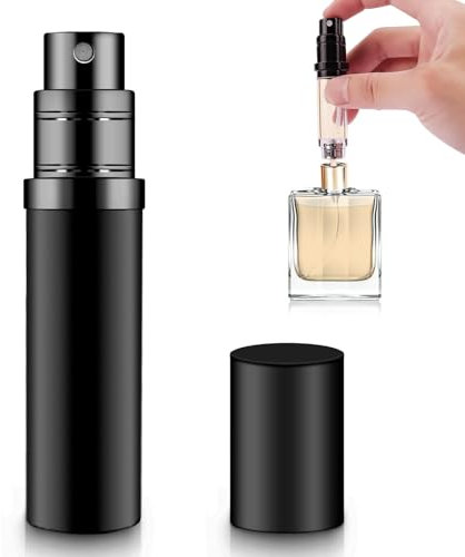 yuejuhe 5ml Atomizzatore di Profumo Ricaricabile, Mini Porta Profumo da Viaggio, Nebulizzatore Profumo, Dispenser Profumo Portatile da Borsetta (Nero)