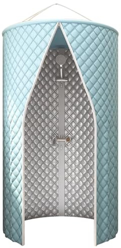 Duschzelt Umkleidezelt Toilettenzelt Tragbare Duschvorhang Rund Hängend Umkleidekabine Duschspinne für Badezimmer/Outdoor-Camping - Verdickt 8mm - Warm Halten - Wasserdicht(Blau,80 CMx180 cm)