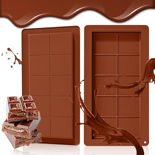 Silikonform Dubai Schokoladenform Tief 2 Stück - Antihaft, BPA-Frei für Pralinen und Süßigkeiten