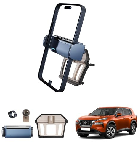 Coleya Soporte Móvil Coche Compatible con Nissan X-Trail 2014-2021/Nissan Qashqai 2014-2020, X-Trail Soporte para Teléfonos Móviles Eléctricos, Rotación de 360°, para Todos Smartphones 4-7
