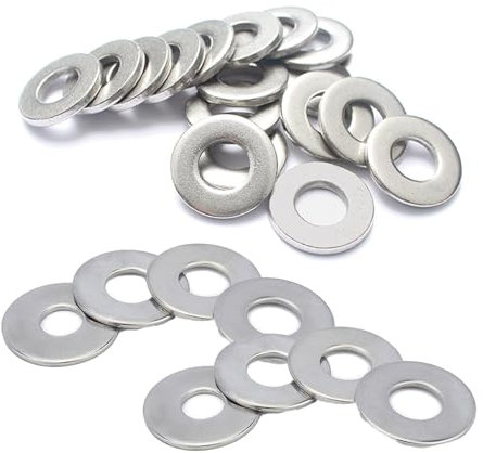 20-Pack M8 Flat Stainless Steel Washers – Precision Washers for Bolts, Screws, and Fasteners – Rust-Resistant & Durable