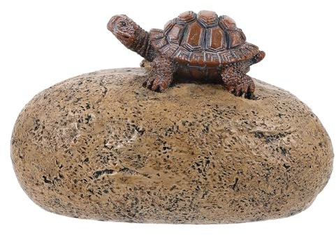 jojofuny Turtle Key Hider Outdoor Garden Storage Box Resin Fake Stone Hidden Spare Key Holder Decorative Animal Rock for Yard