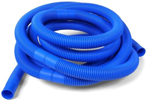 6,00 m Schwimmbad- und Poolschlauch Ø 32 mm - Flexibler PE-Schwimmschlauch blau mit angeformten Muffen - Teilbar alle 1,50 m - Temperaturbeständig - Made in Germany