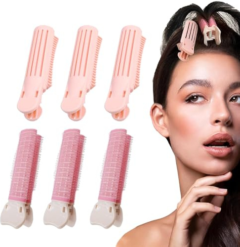 6 Stück Volumen Clips Haare,Rutschfest Haar Lockenwickler Lockenwickler mit Clips,Volumizing Hair Clips Wurzelspangen für Haarvolumen Flauschige Haarvolumizer Spangen für Alle Haartypen