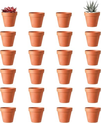 SZKKQKJ Lot de 10 pots de fleurs en terre cuite (4 × 4,5 cm), mini pots de fleurs en terre cuite avec trou de drainage, pour la décoration intérieure et extérieure, réutilisables