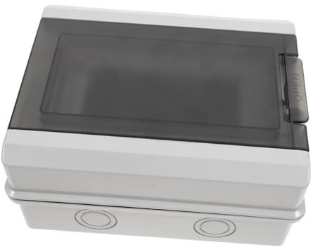 jojofuny Scatola Elettrica di Protezione con Porta Laterale Bloccabile, Scatola Interruttore Ip65 con Finestra Trasparente e Guida Din 35mm, Adatta per Stazioni di Ricarica e Uso Esterno