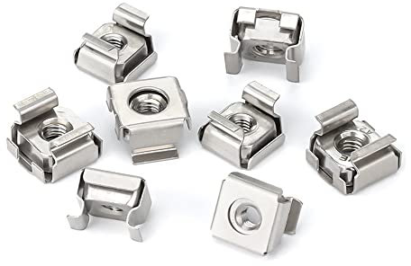 Schwimmende Mutter,Käfigmuttern Zink, A2-70 304 Edelstahl-Vierkant-Clip-Schwimmkäfigmutter for Serverschrank-Regal-Rackmontage((10pcs) M5)