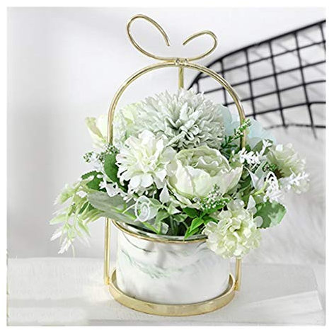 Künstliche Blume in Topf Künstliche Blumen Gefälschte Blumen Bonsai mit Topf Vase Pompon Chrysanthemen Hortensie Peony Künstliche Blumen Hochzeitsfeier Home Decor Künstliche Pflanzenblum Arrangement