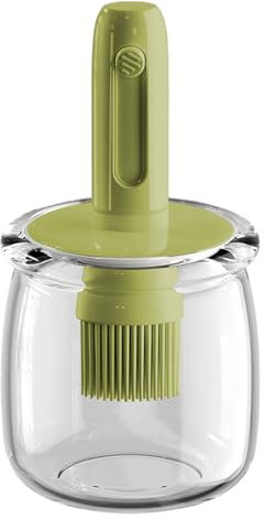 Botella dispensador de aceite con pincel – Botella dispensador de aceite con cepillo resistente al calor | Botella de aceite con cepillo de silicona para hornear | Botella dispensadora de aceite de