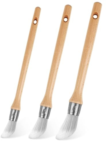 Asyduey Pincel para Recortar, Kit de Herramientas para Pintar Bordes, Pinceles Redondos para Esquinas, Retoques, Obras de Arte, Bordes de de Casa, Paquete de 3