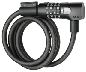 AXA Resolute C10-150 Kabelschloss mit Code – Länge 150 cm – Sicherheitsstufe 4 – inkl. Halterung – Schwarz