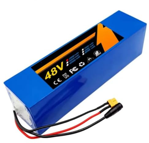 Batería de Litio para Bicicleta Eléctrica 48V 20Ah para Baterías Recargables Baterías de Iones de Litio para Patinetes Eléctricos 13S3P con BMS Charger 48V 20Ah,XT90+DC
