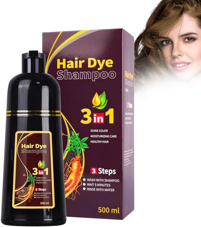 Colouring Colour Shampoo, Simple Hair Dye for Temporary Hair Colouring and Grey Hair Coverage, for Colour Refreshing and Natural Colouration with Easy Application, 500 ml (Chestnut Brown)