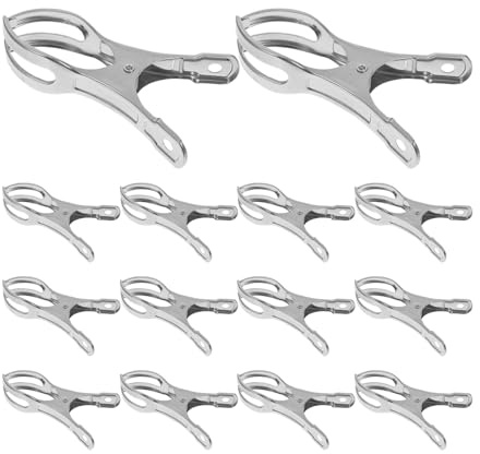 Beavorty Lot de 30 Clips Coupe-Vent en Acier Inoxydable 11 Cm, Pinces Multifonctions pour Couverture de Piscine, Bâche Piscine, Linge et Serviettes, Maintien Antidérapant pour Usage