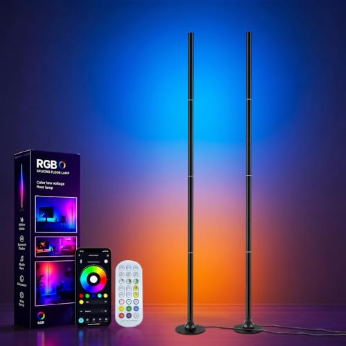 RGB LED Stehlampe, LED Stehlampe Wohnzimmer mit APP und Fernbedienung