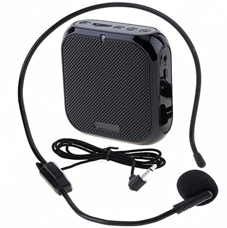 BINGNU Sprachverstärker, Wired Mini -Audio -Lautsprecher Megaphon -Sprachverstärker Lautsprecher Mikrofon -Taillenband Clip Support Fm Radio Tf mp3