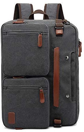 FANDARE ryggsäck i vintagestil, kanvas, perfekt för anteckningsböcker, män, kvinnor, resor, vandring, utomhusaktiviteter, Grått, L