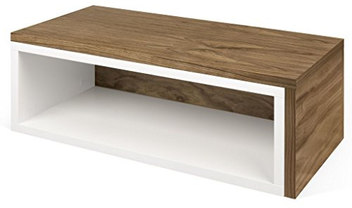 TemaHome Jazz Table Basse, Noyer placage, Blanc, 90 x 45 x 33 cm