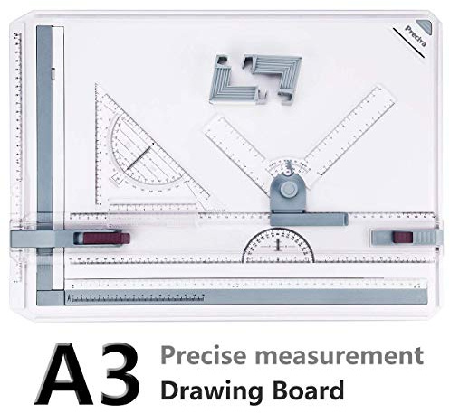 Preciva A3 Planche à Dessin, Drawing Board Metric System 51 x 36.5 cm, A3 Planches à Dessins Table Architecte avec Mouvement Parallèle, Angle Réglable