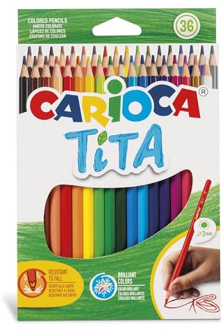 Carioca TITA |42795 - Matite in Resina Esagonali, Colori Assoriti, 36 Unita, multicolore