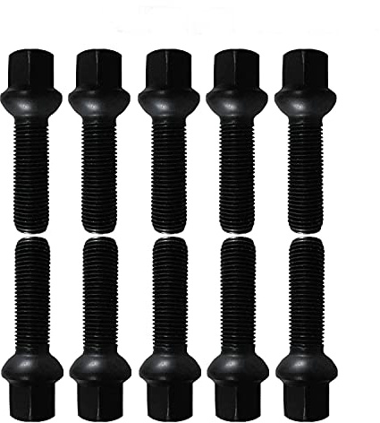 10 Radschrauben Radbolzen schwarz Kugelbund M14x1,5 60mm