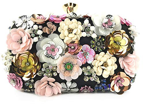 Lanpet Women Clutches Flower Evening Handbag Chain Strap Shoulder Bag