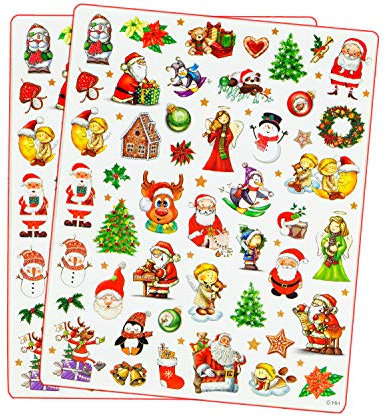 Helmecke & Hoffmann * Sticker mit weihnachtlichen Motiven | Weihnachts-Sticker | Deko-Sticker |