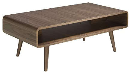 Angel Cerda Table basse rectangulaire en bois de noyer avec trou central porte-revues Style moderne