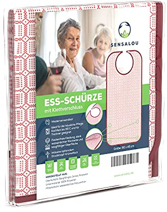 Sensalou Bavoir Adulte Imperméable - Bavette Lavable avec Attache Velcro