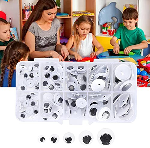 Sxhlseller 100 Stück Wackelaugen aufnähen, bewegliche Kunststoffaugen, sortierte Kinder-DIY-Wackelaugen in verschiedenen Größen, für handgefertigtes Basteln