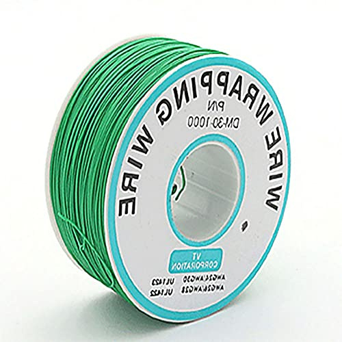 Kabellehre, 30 AWG, 0,25 mm, solider Draht, farbig, Spule, Anschlusskabel, Elektronik-Set, verzinnter Kupferdraht, DIY, flexibel und weich, Grün