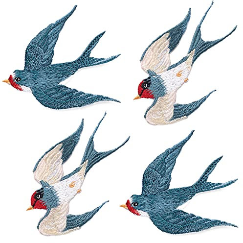 4 Stck Tier Buegelbilder Patches Zum Aufbügeln Groß Patches Zum Aufbügeln Vintage Bestickte Gestickte Aufnäher Applikation Für Diy Kleidung Jeans T-Shirt Jacken Rucksäcke Schuh