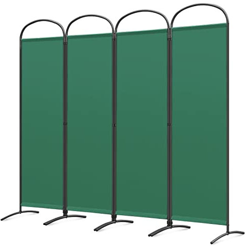 Angel Living Paravent 4 Teilig,Bogen Klappbar Raumteiler Freistehend Sichtschutzwand Raumteiler Stellwand Trennwand Sichtschutz für Büros, Balkon,Schlafzimmer,Außengarten,224cm x 182cm Grün