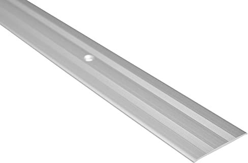 Effector Übergangsleiste zum Schrauben, 180 cm, 35x2 mm, Silber, Übergangsprofil Höhenausgleich, Eloxiertes Aluminium Winkelprofil, Türschwellen Leiste